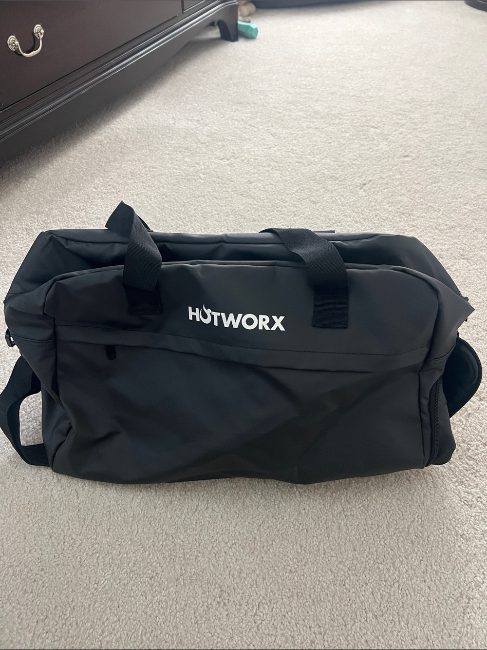 Hotworx Black Duffel Bag - Durable Travel & Gym Carryall